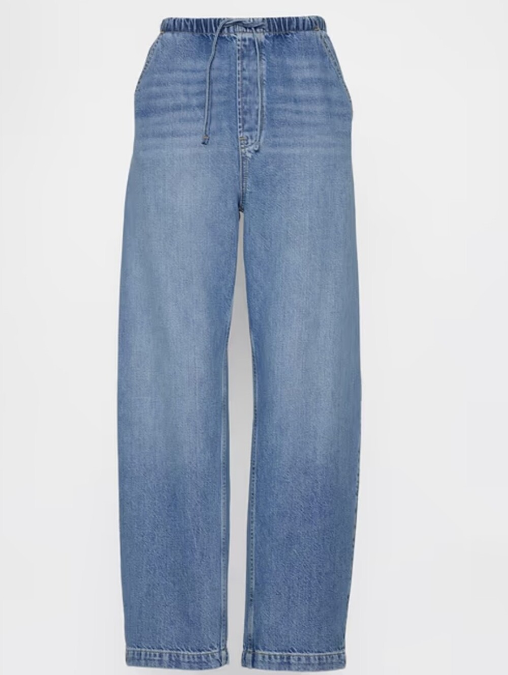 [NWOT] GAP High Rise Easy Barrel Jeans Medium Elastic Waist Light Indigo Womens - Picture 5 of 11